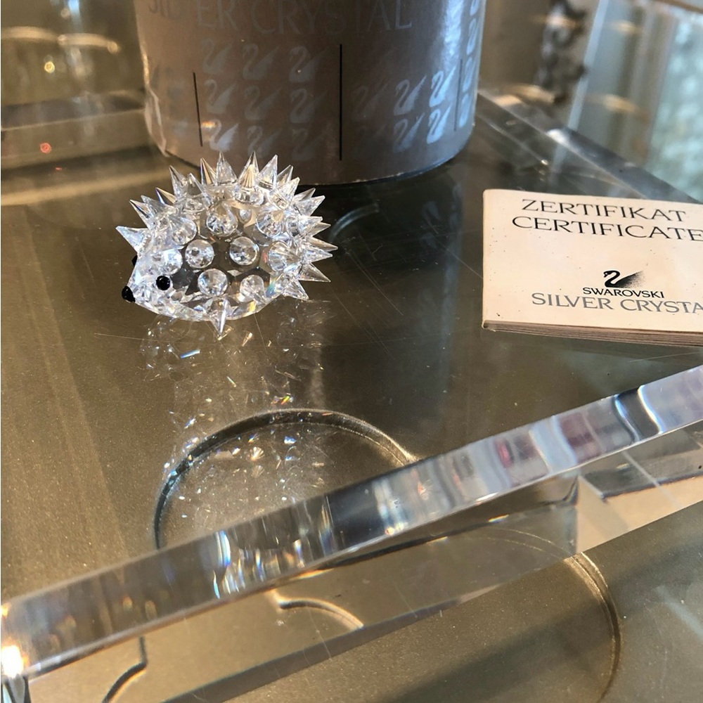 SWAROVSKI RETIRED 2-PIECE HEDGEHOG SET